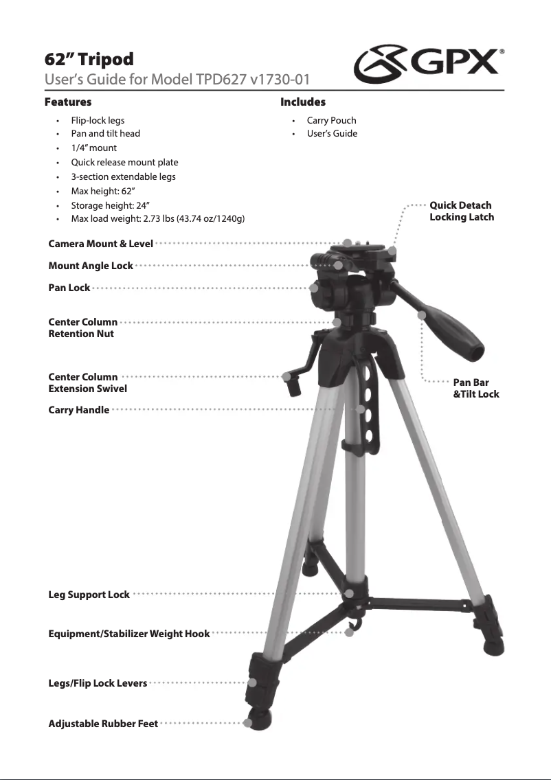 Página 1 del manual Manual de usuario GPX TPD627
