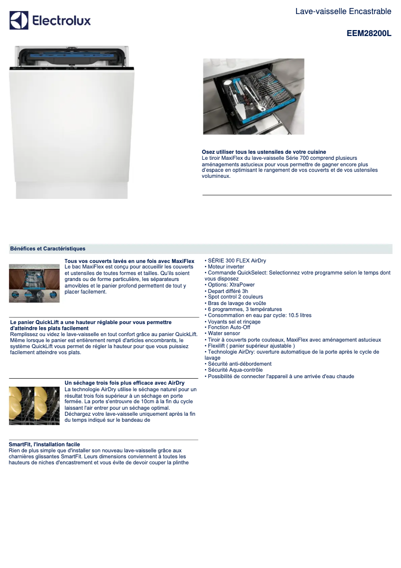 Página 1 del manual Ficha técnica Electrolux EEM28200L