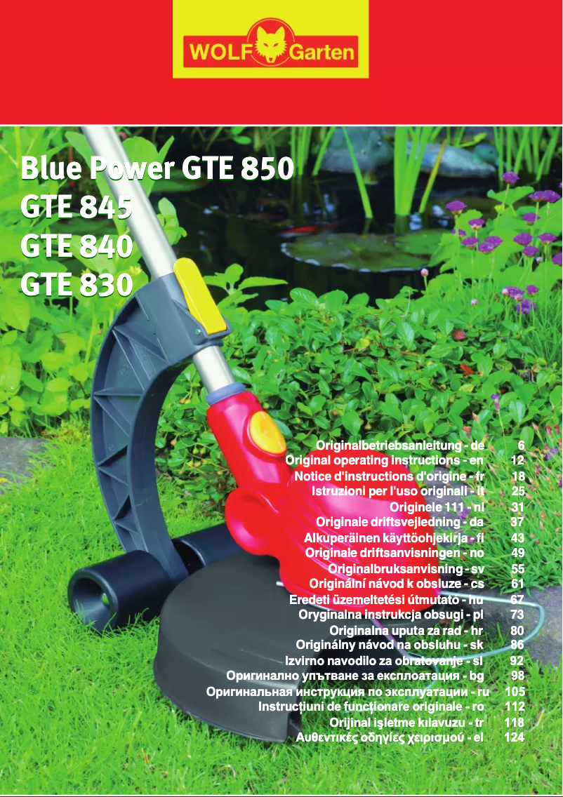 Página 1 del manual Manual de usuario Wolf Garten GTE 850