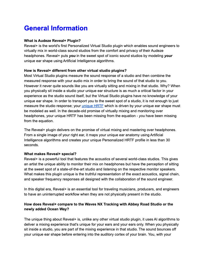 Página 1 del manual Manual de usuario Audeze Reveal+