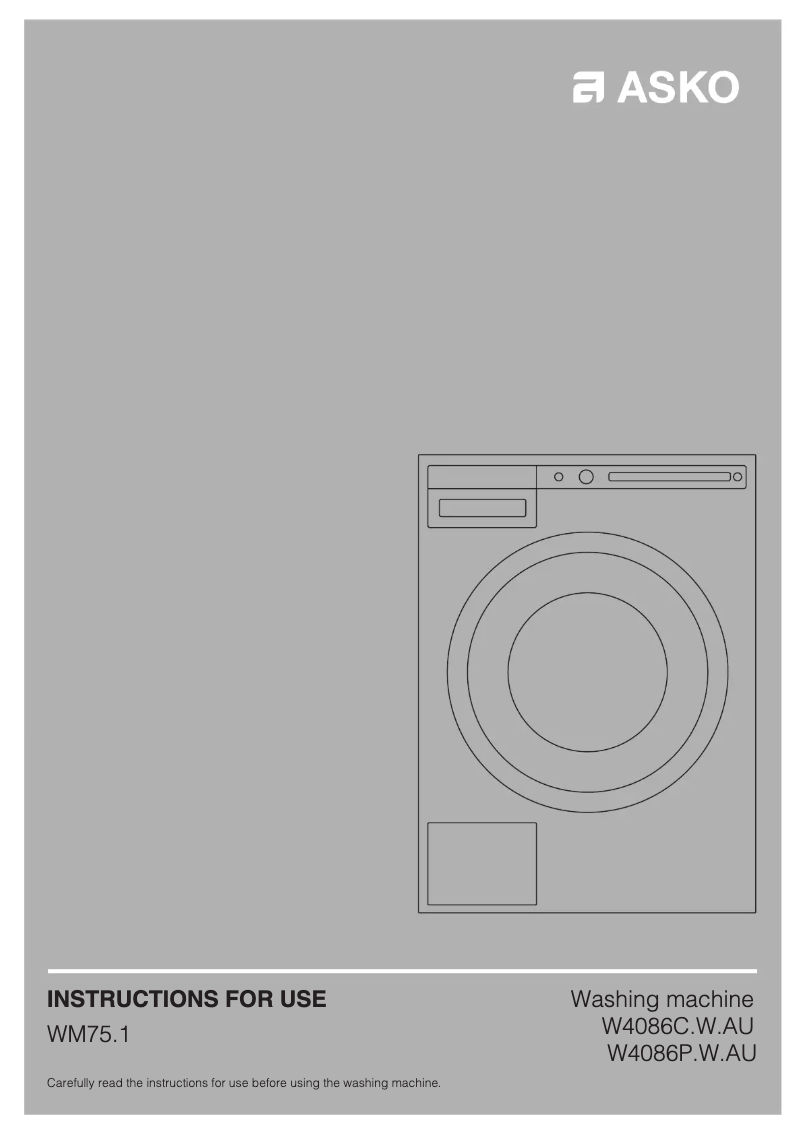Página 1 del manual Manual de usuario Asko W4086C.W.AU