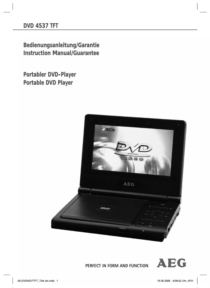 Página 1 del manual Manual de usuario AEG DVD 4537 TFT