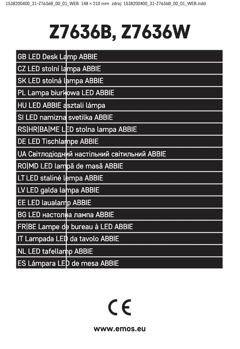 Imagen de la primera página del manual del dispositivo Z7636B