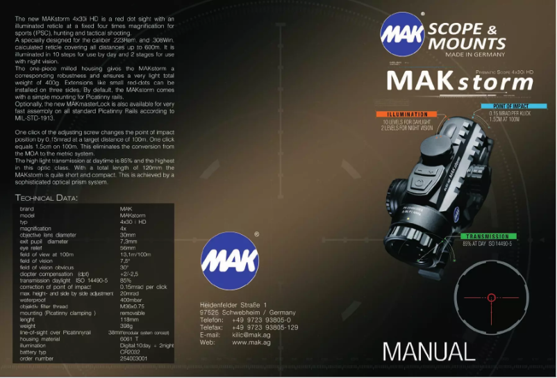 Página nº 1 - Manual de usuario MAK Storm