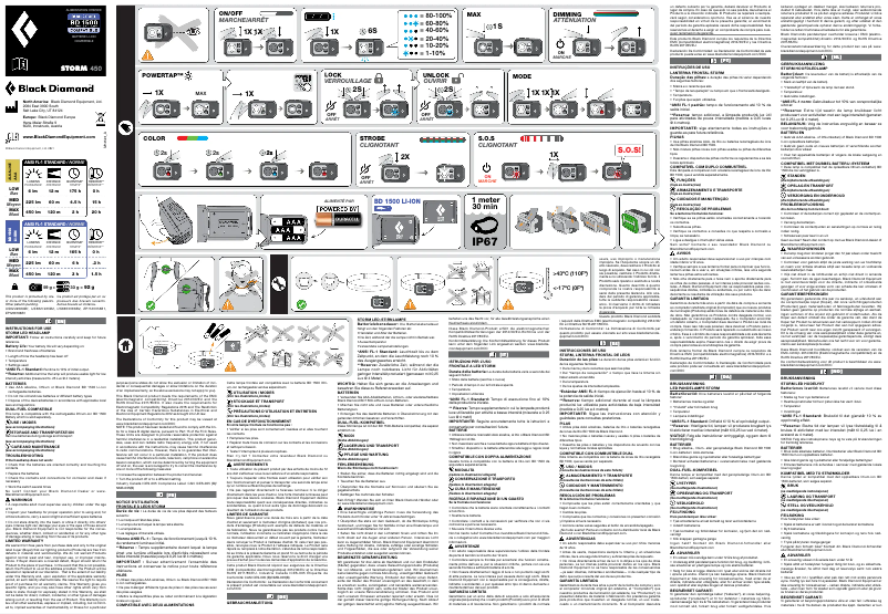 Página 1 del manual Manual de usuario Black Diamond Storm 450