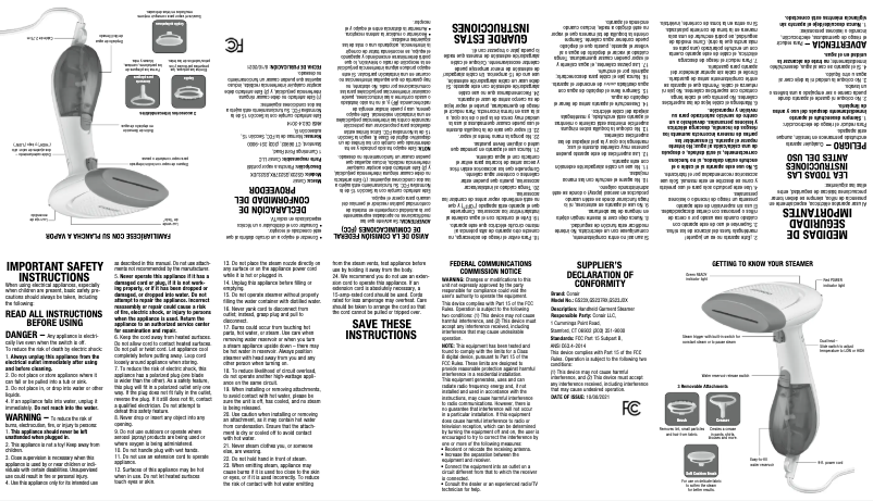 Imagen de la primera página del manual del dispositivo ExtremeSteam GS23X