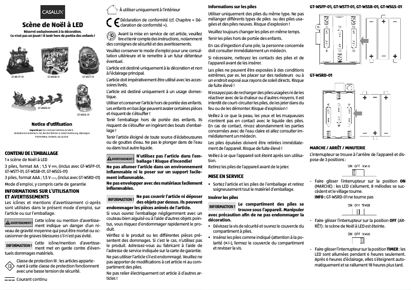 Página 1 del manual Manual de usuario Casalux GT-WSRD-01