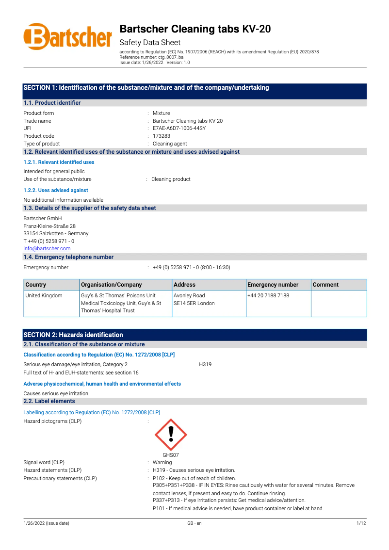 Imagen de la primera página del manual del dispositivo KV-20