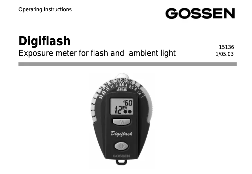 Página 1 del manual Manual de usuario Gossen Digiflash