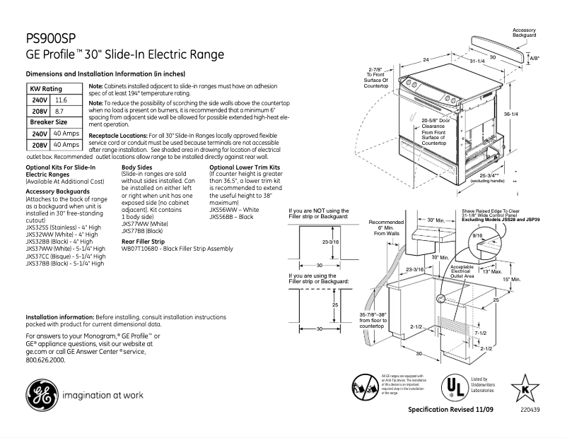 Imagen de la primera página del manual del dispositivo Profile PS900SPSS