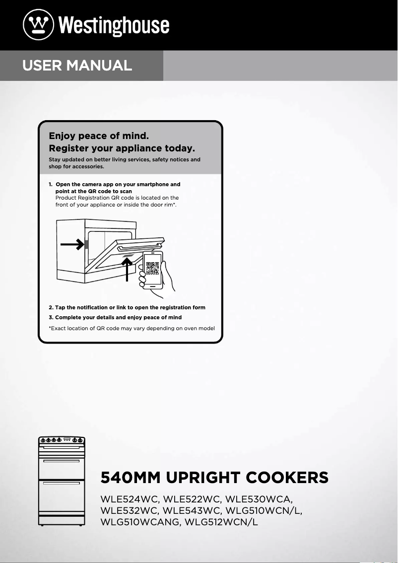 Página 1 del manual Manual de usuario Westinghouse WLE543WC