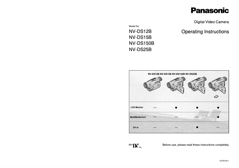 Página 1 del manual Manual de usuario Panasonic NV-DS150B