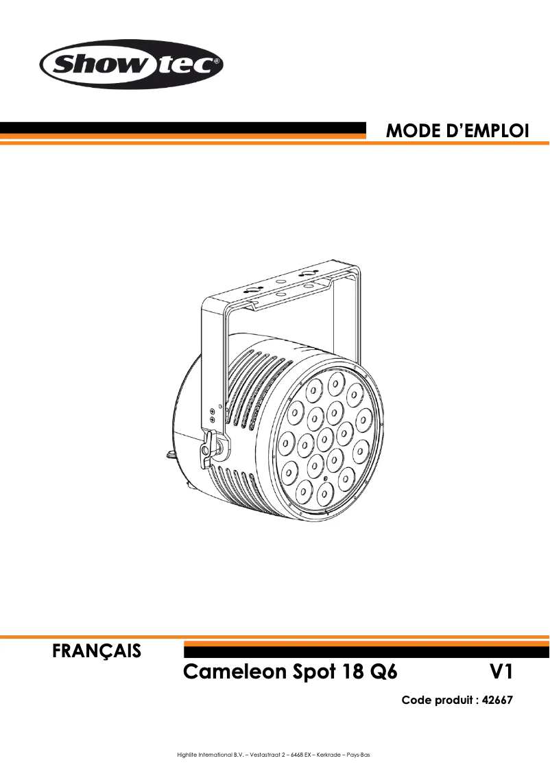Imagen de la primera página del manual del dispositivo Cameleon Spot 18 Q6