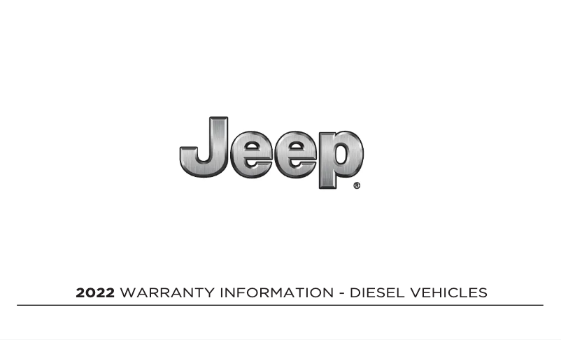 Página 1 del manual Información de garantía Jeep Wrangler (2022)