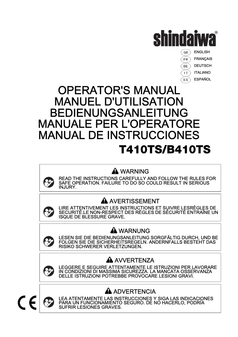 Imagen de la primera página del manual del dispositivo B410TS