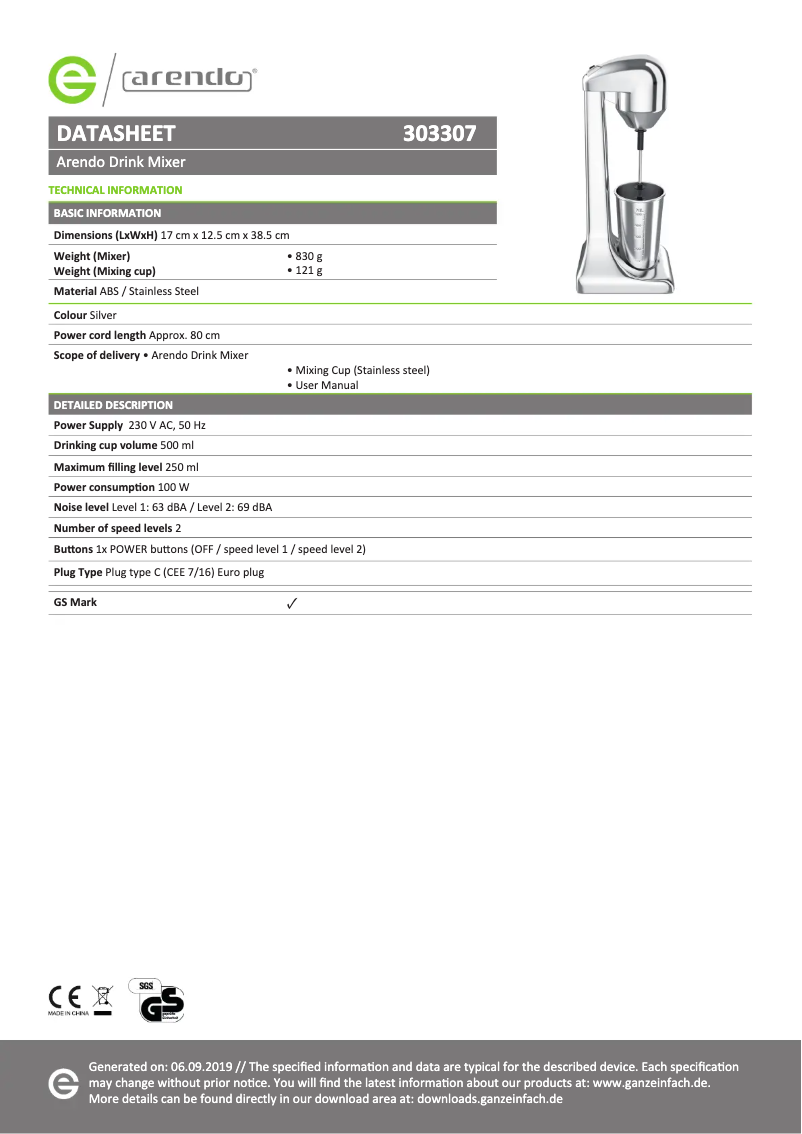 Página 1 del manual Manual de usuario Arendo 303307
