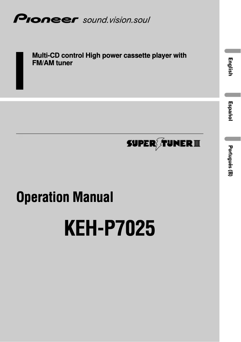 Imagen de la primera página del manual del dispositivo KEH-P7025