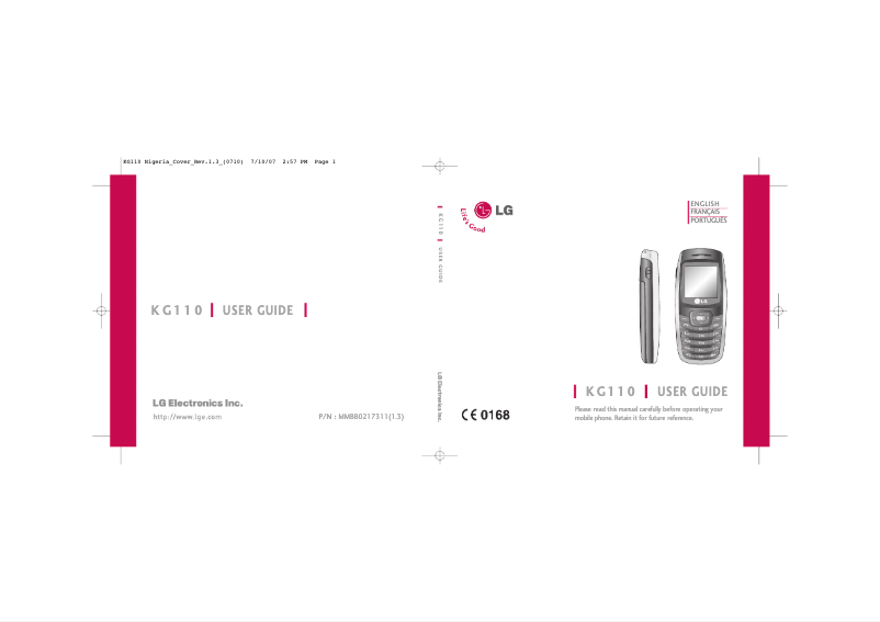 Imagen de la primera página del manual del dispositivo KG110