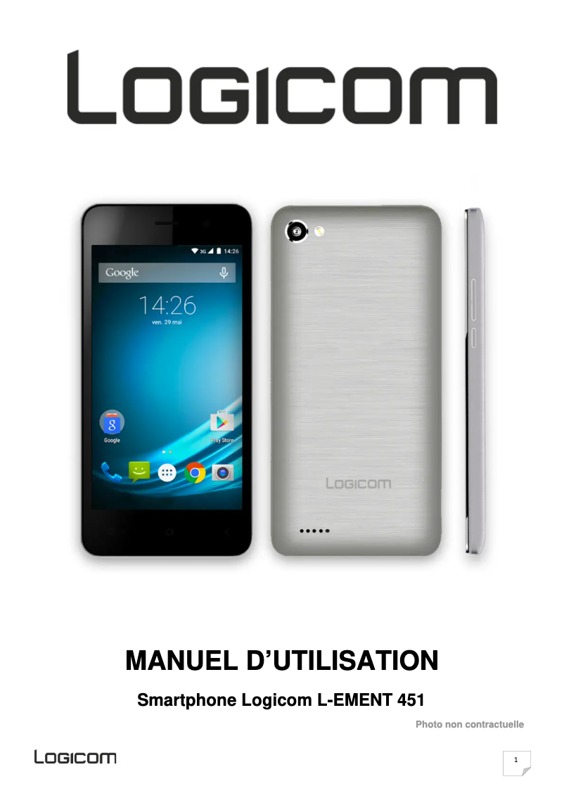 Página 1 del manual Manual de usuario Logicom L-ement 451