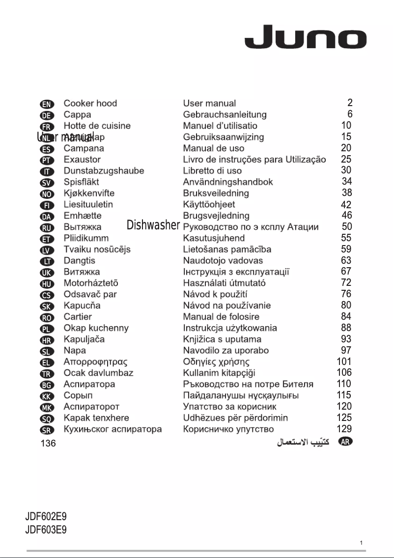 Imagen de la primera página del manual del dispositivo JDF603E9