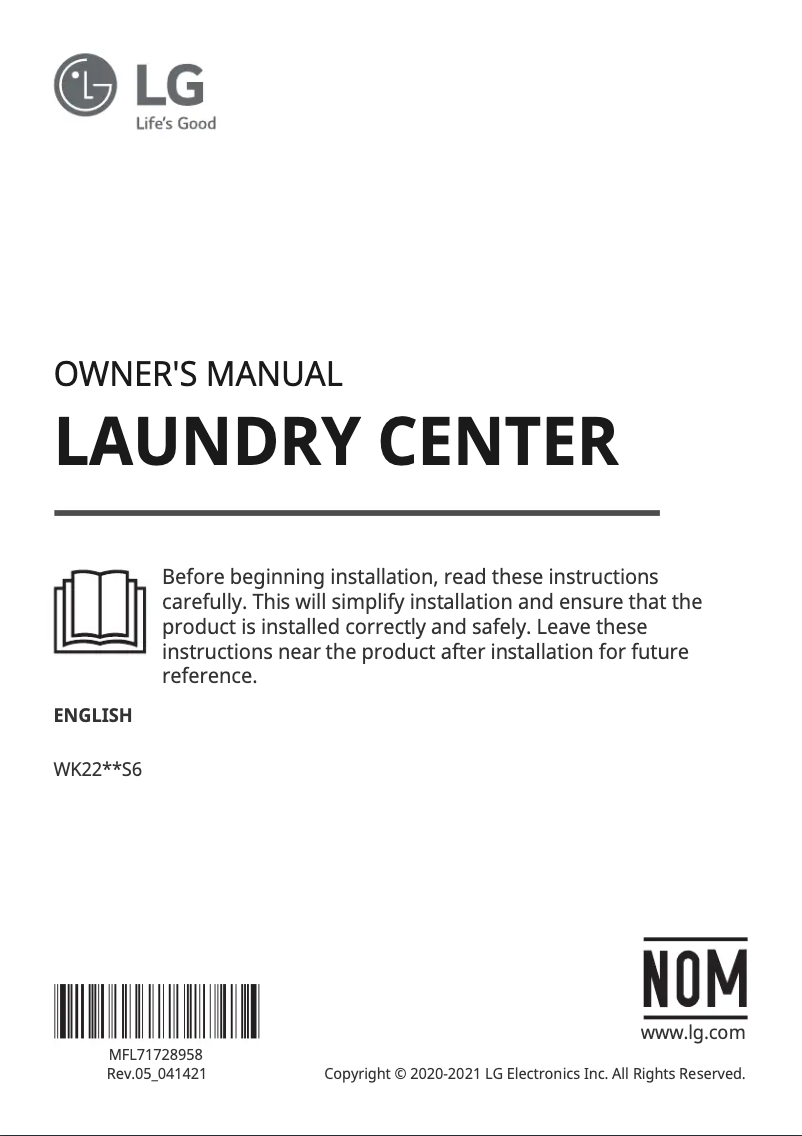 Imagen de la primera página del manual del dispositivo WK22GGS6