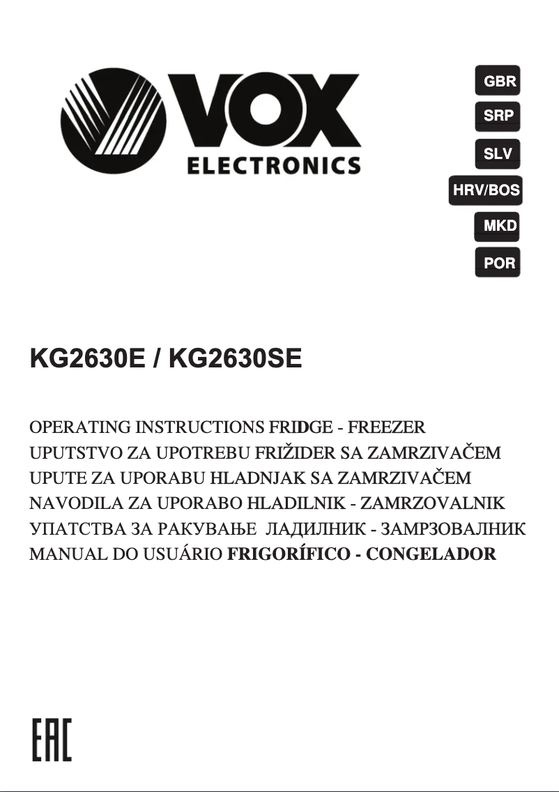 Imagen de la primera página del manual del dispositivo KG 2630 E
