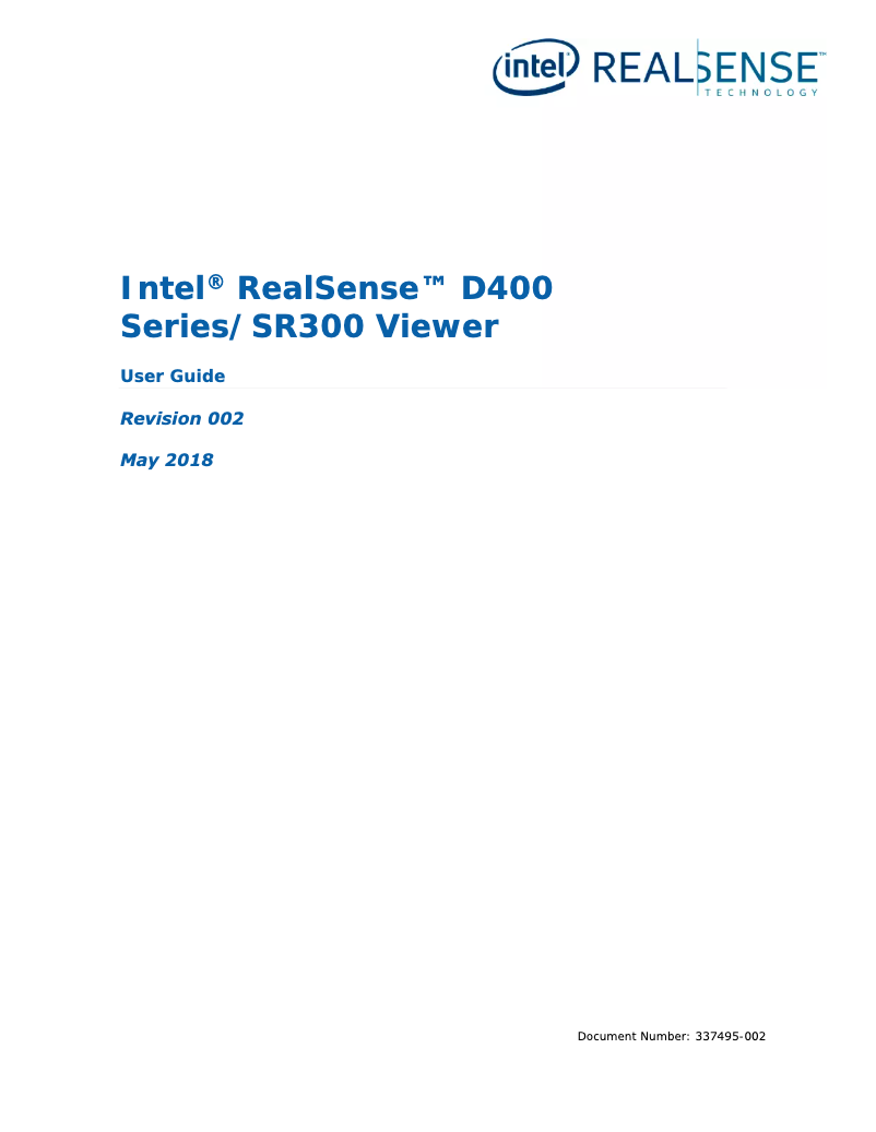Página 1 del manual Manual de usuario Intel RealSense D415