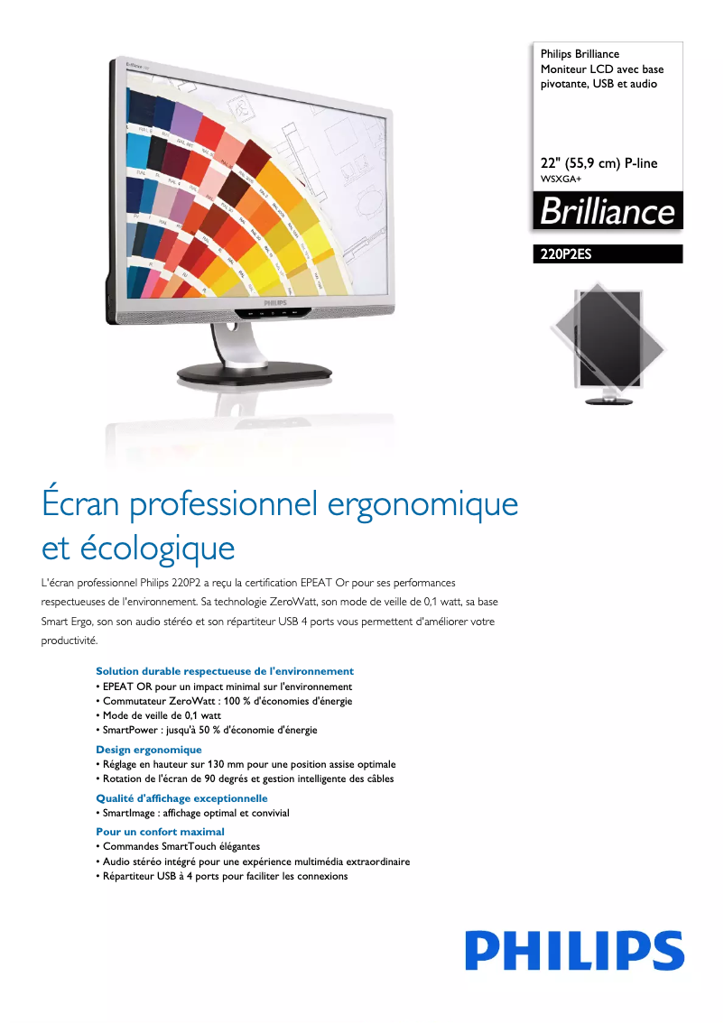 Imagen de la primera página del manual del dispositivo Brilliance 220P2ES