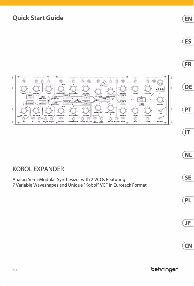 Página 1 del manual Manual de usuario Behringer Kobol Expander