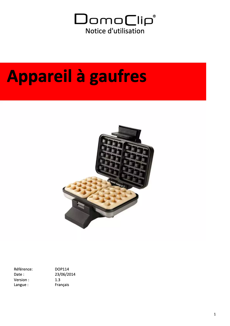 Imagen de la primera página del manual del dispositivo DOP114