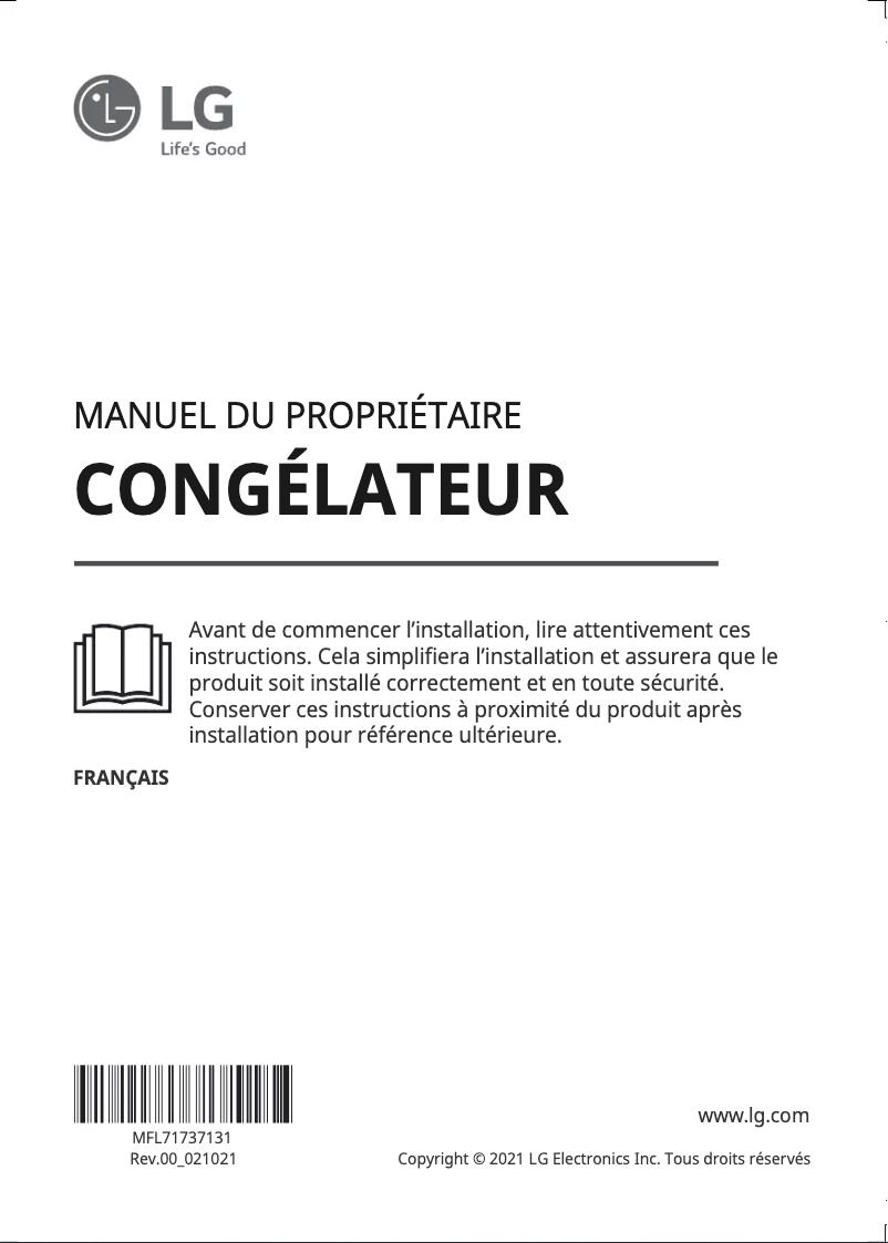 Página 1 del manual Manual de usuario LG GTF61PZCSE