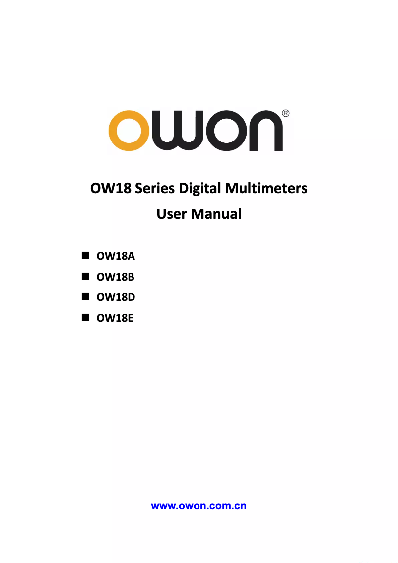 Página 1 del manual Manual de usuario Owon OW18B
