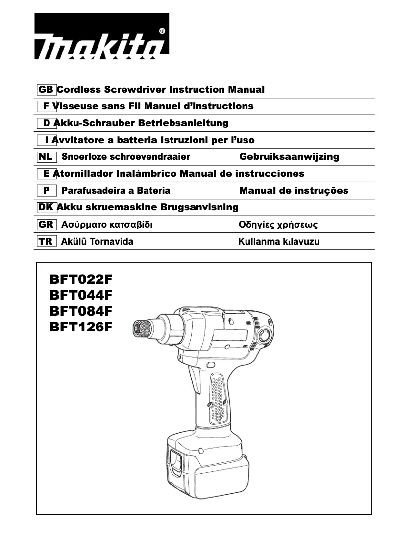 Página 1 del manual Manual de usuario Makita BFT084F