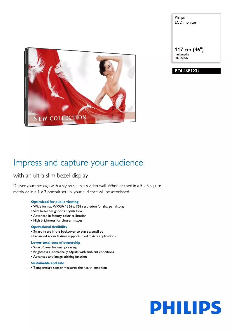 Imagen de la primera página del manual del dispositivo BDL4681XU