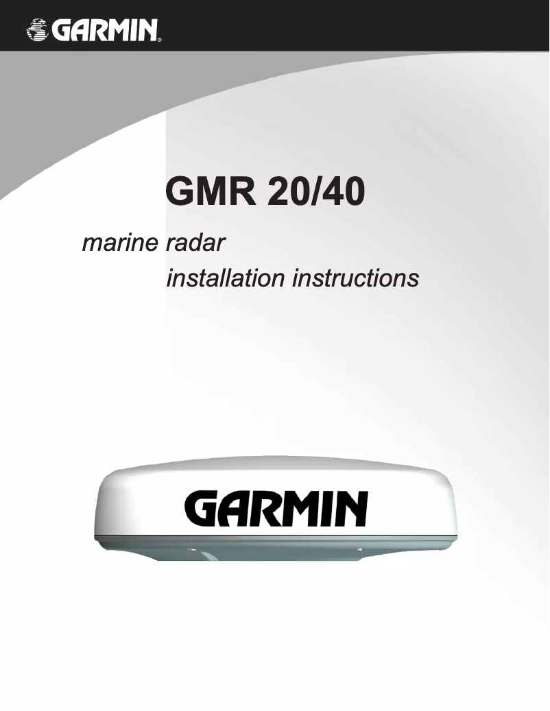 Página nº 1 - Guía de instalación Garmin GMR 40