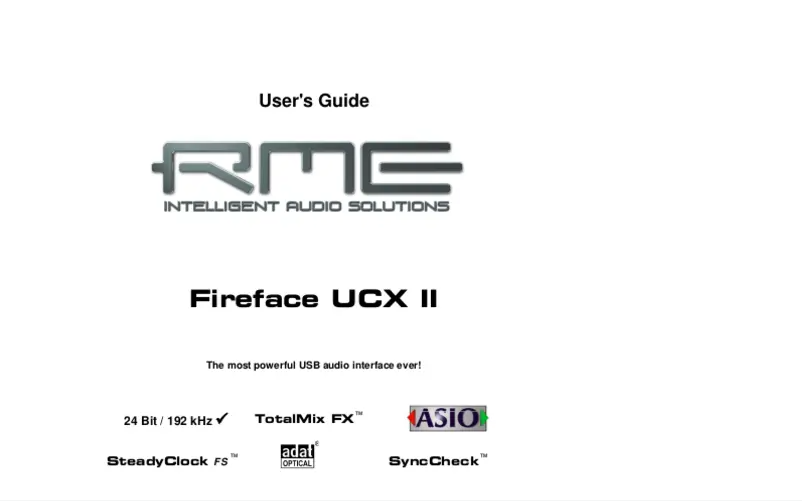 Página nº 1 - Manual de usuario RME Fireface UCX II