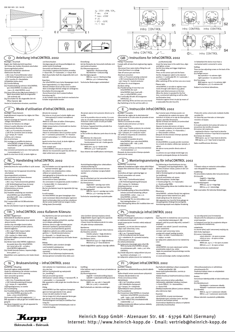 Página 1 del manual Manual de usuario Kopp InfraCONTROL 2002