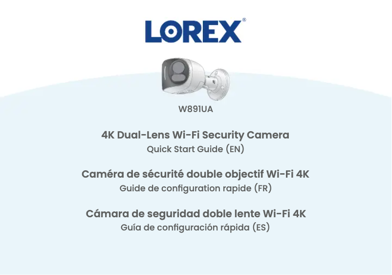 Página nº 1 - Guía de inicio rápido Lorex W891UAD-E