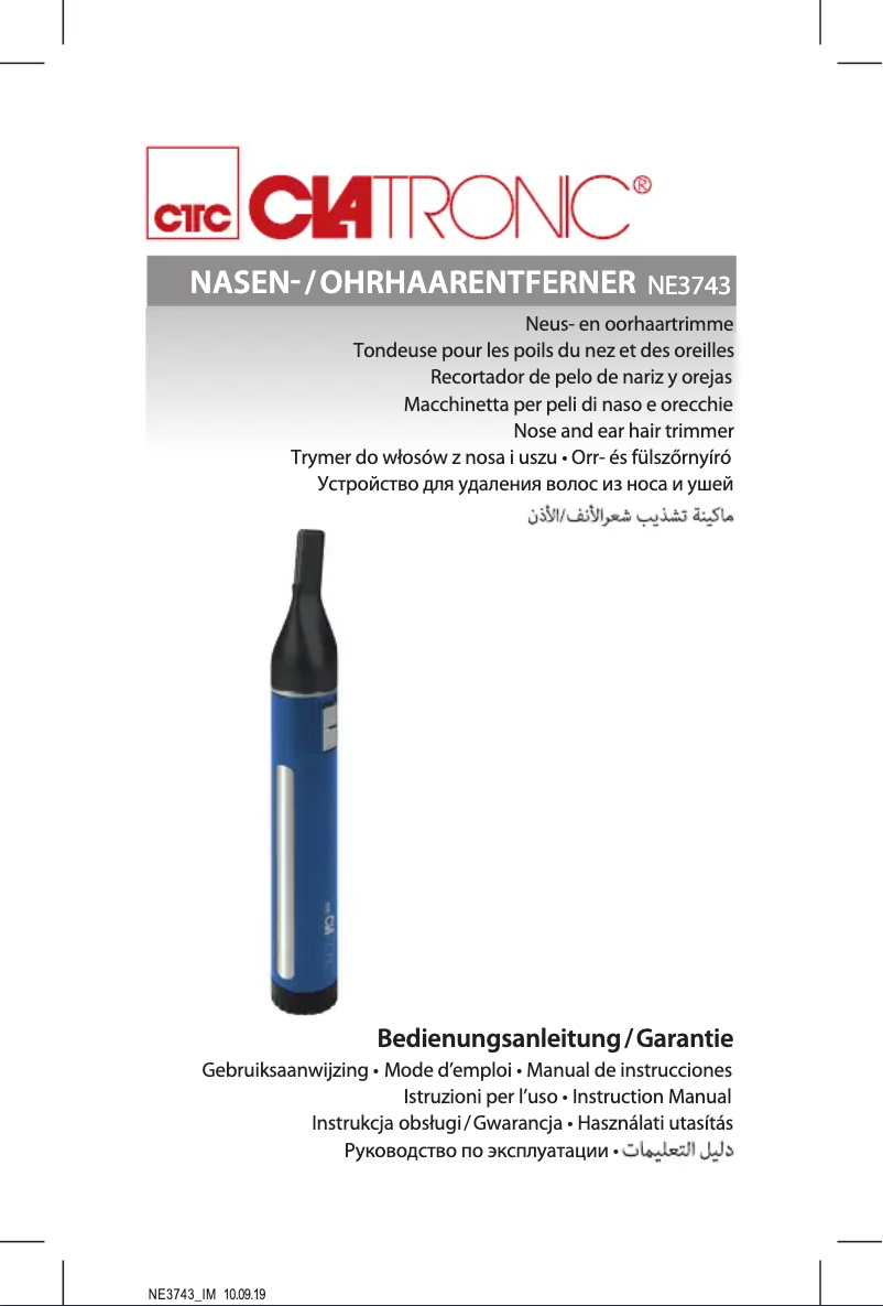 Imagen de la primera página del manual del dispositivo NE 3743