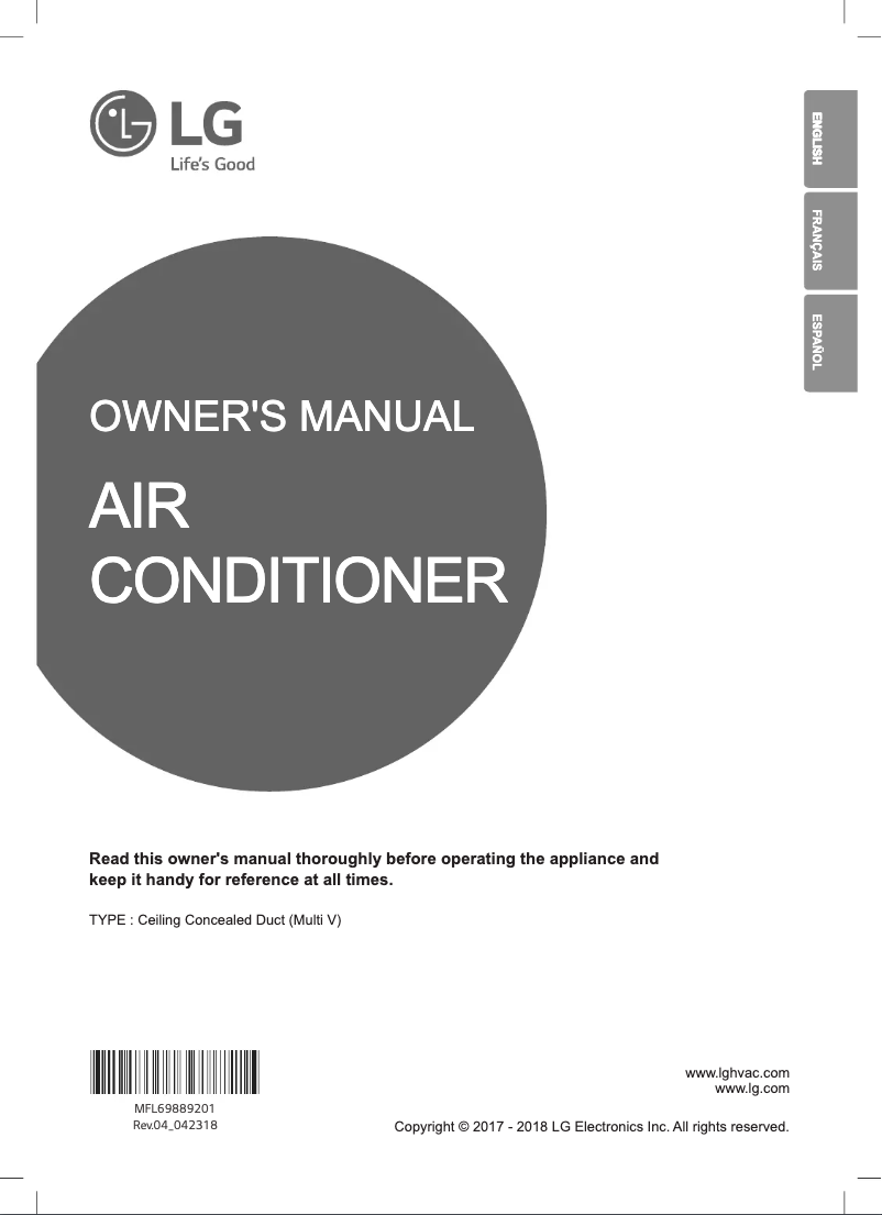 Página 1 del manual Manual de usuario LG ARNU183B4G2