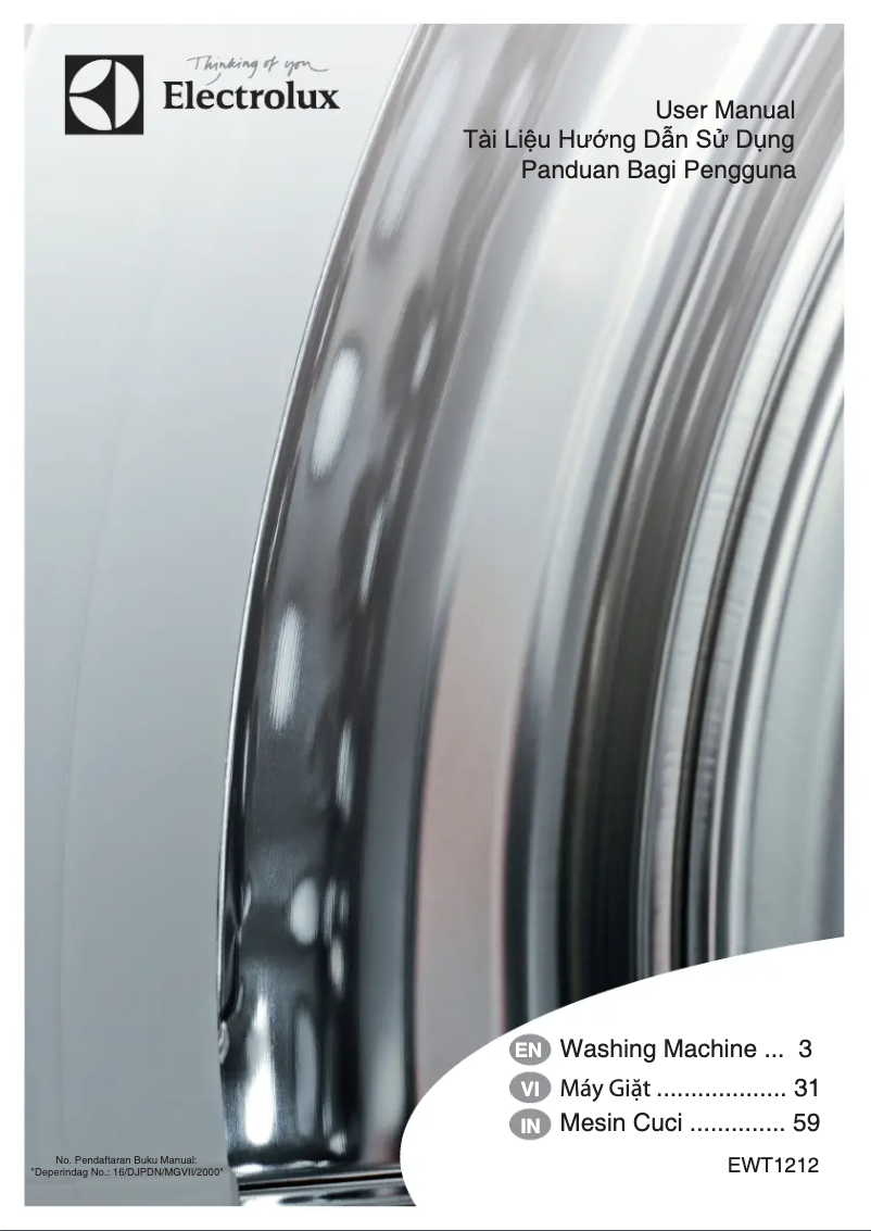 Página 1 del manual Manual de usuario Electrolux EWT1212