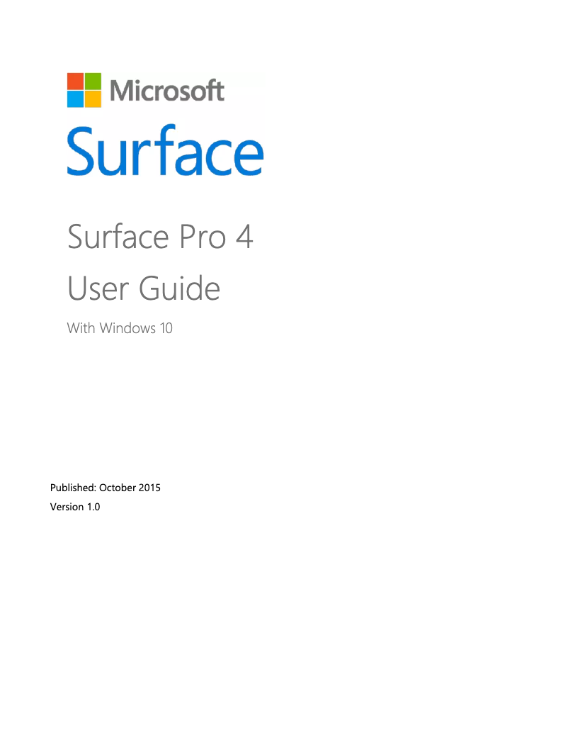 Página nº 1 - Manual de usuario Microsoft Surface SV4