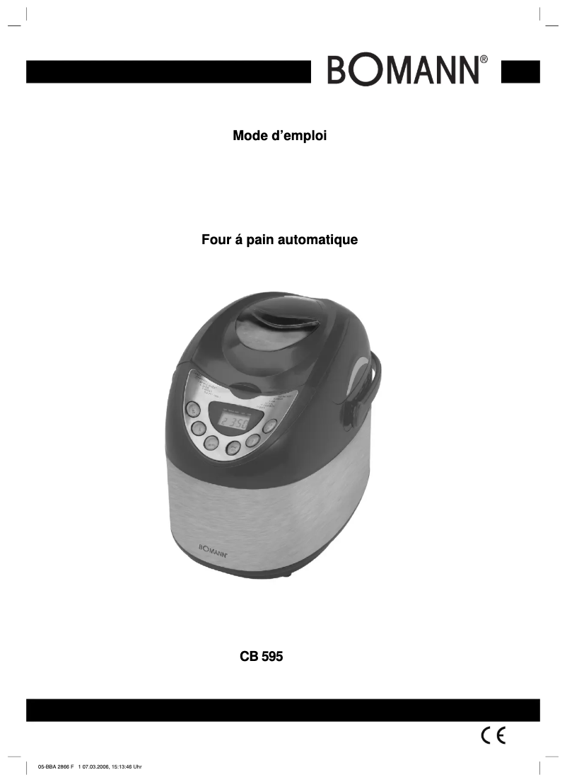 Imagen de la primera página del manual del dispositivo CB 595