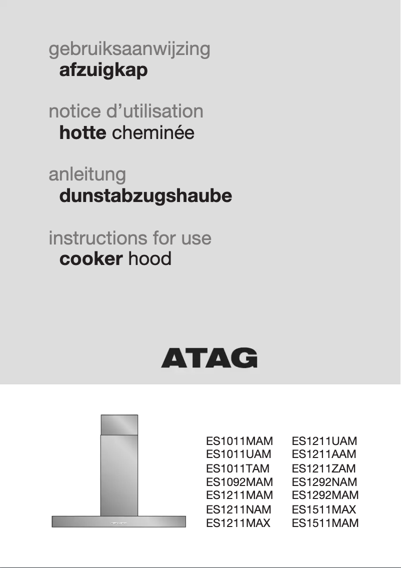 Página 1 del manual Manual de usuario Atag ES1511MAX