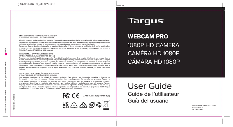 Imagen de la primera página del manual del dispositivo AVC041GL