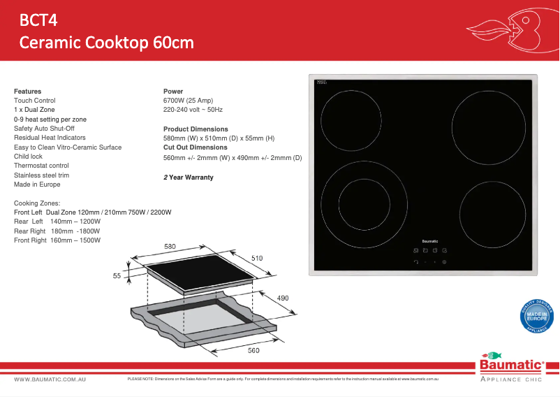 Imagen de la primera página del manual del dispositivo BCT4
