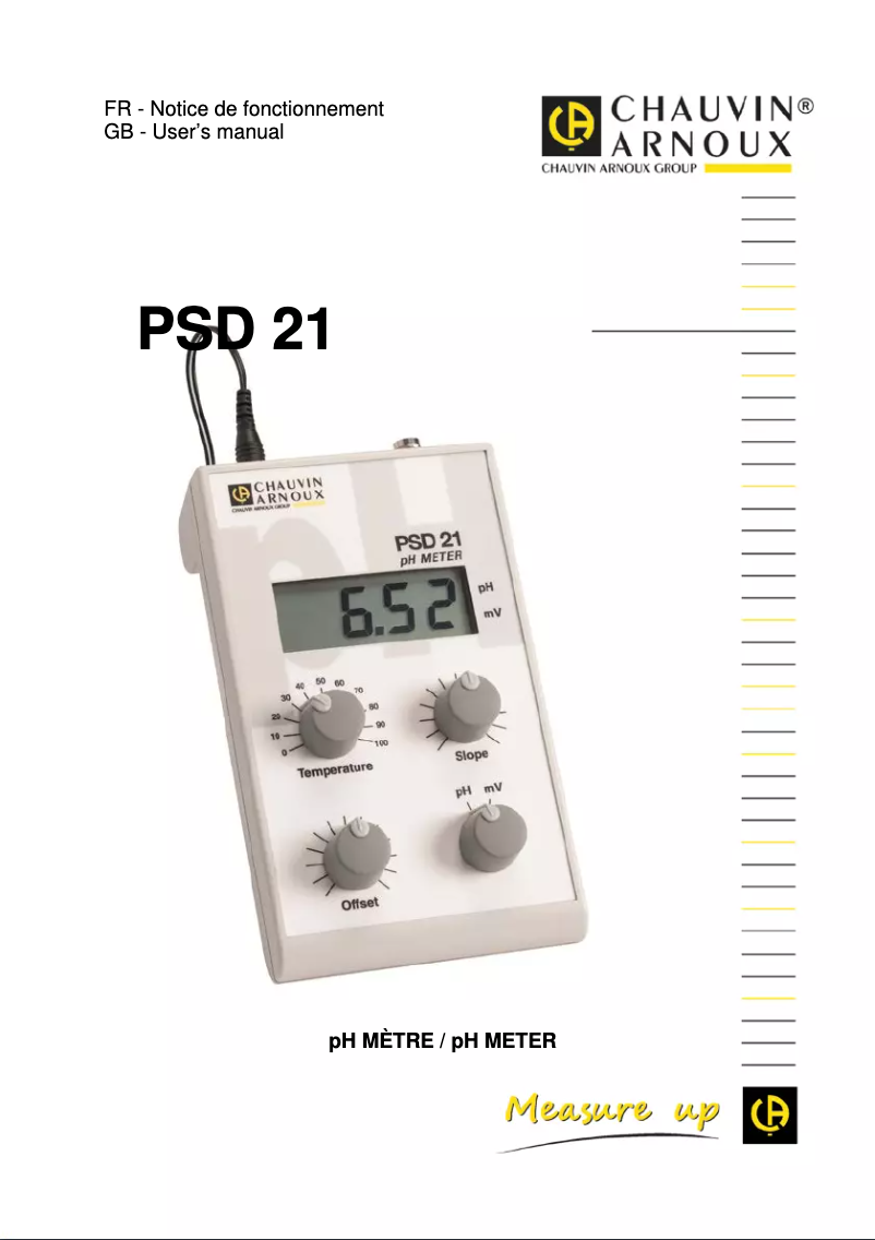 Imagen de la primera página del manual del dispositivo PSD21