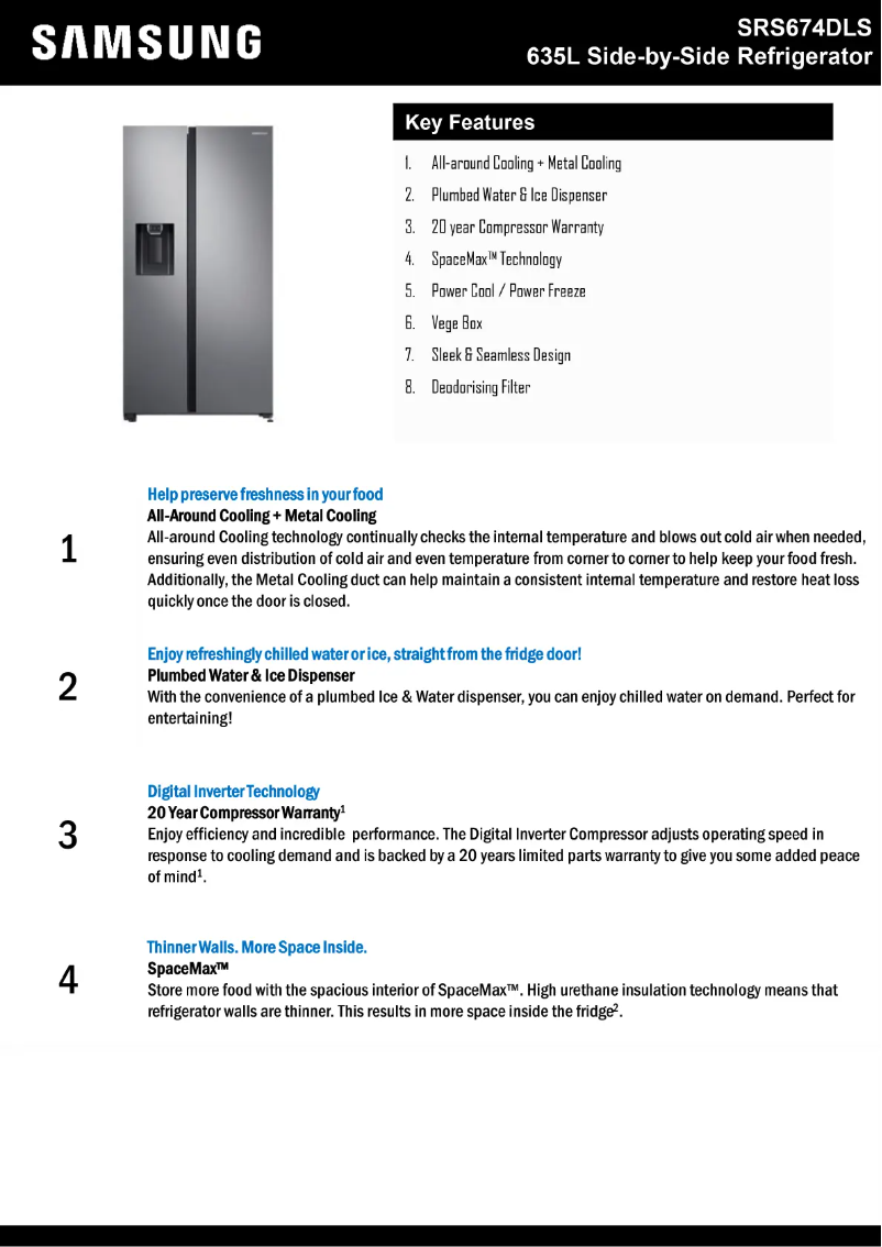 Imagen de la primera página del manual del dispositivo SRS674DLS
