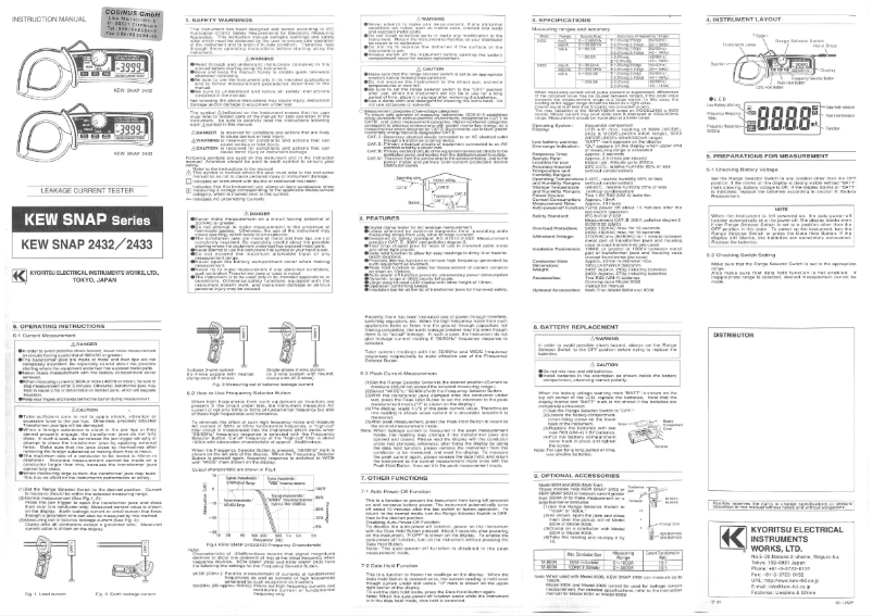 Página 1 del manual Manual de usuario Kyoritsu KEW 2432