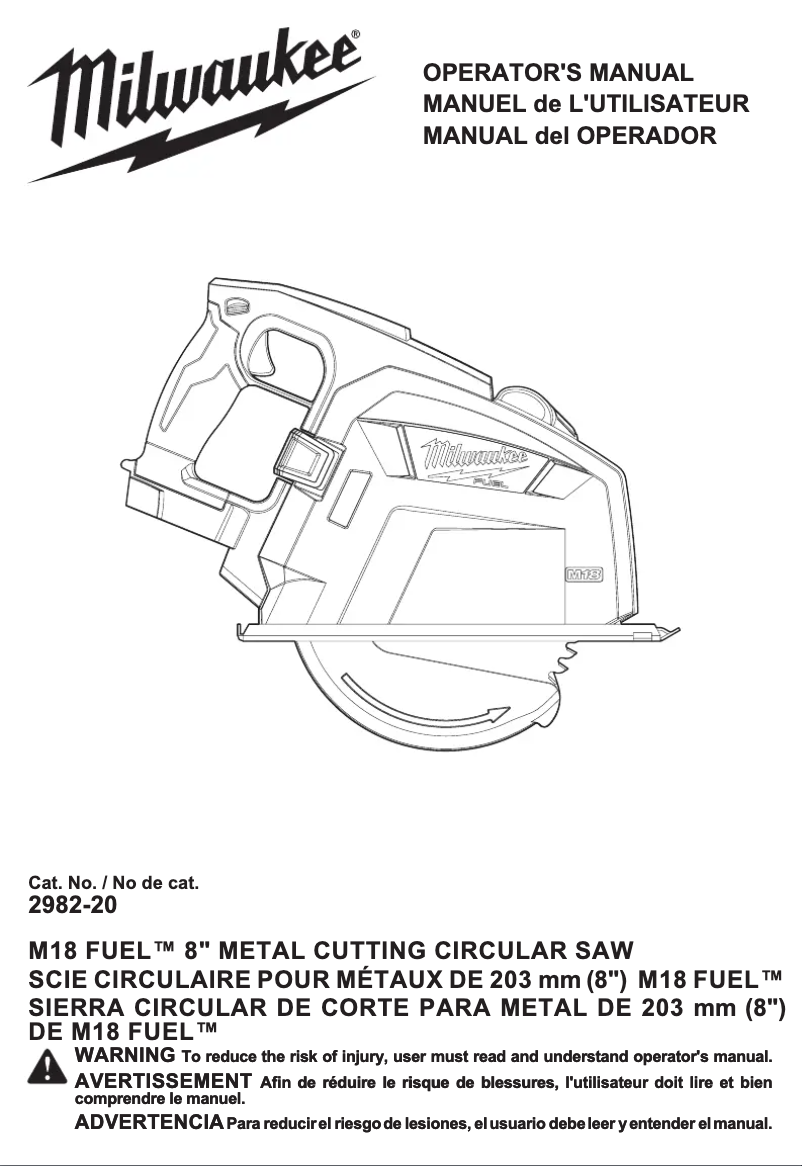Página 1 del manual Manual de usuario Milwaukee M18 Fuel 2982-21